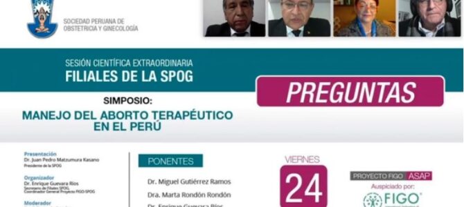 WEBINAR Manejo del Aborto Terapéutico en el Perú – 24 de julio de 2020