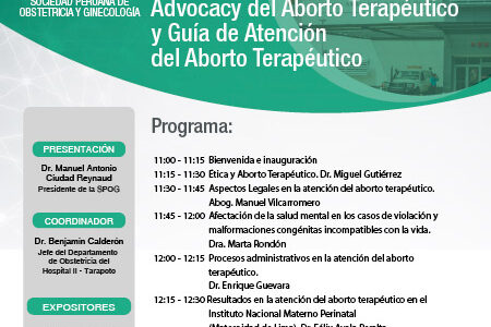 Sesión Virtual Zoom – Taller: GUÍA DE ATENCIÓN DEL ABORTO TERAPÉUTICO – 07 de mayo de 2021